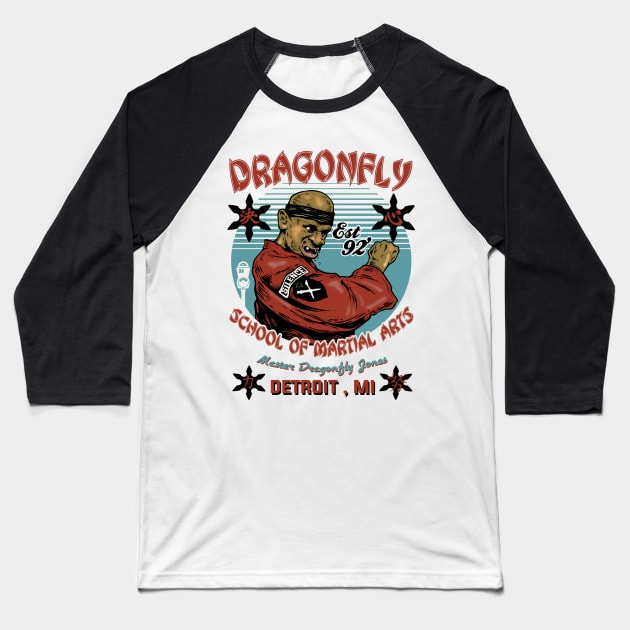 "DRAGONFLY" CREME Baseball T-Shirt by joeyjamesartworx